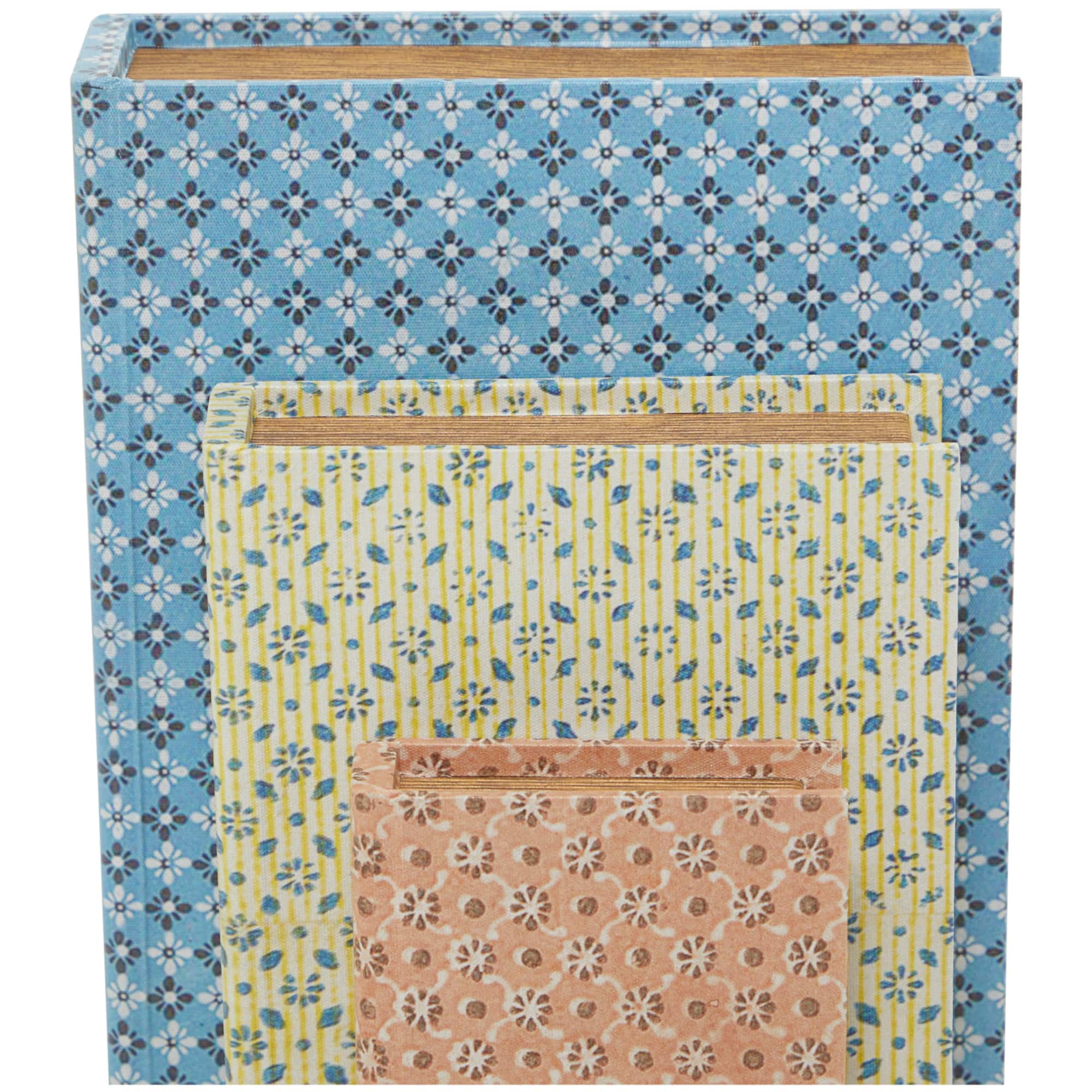 Floral Canvas Faux Book Box Set